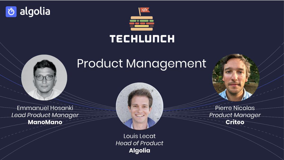 On October 16th we have our TechLunch about Product Management. We will be happy to introduce you our guest speakers from <a href="/criteo/">Criteo</a>, <a href="/ManoMano_UK/">azanulbhai</a> and <a href="/algolia/">Algolia</a>! Hurry up to grab free your ticket - we will order lunch for you 🍔 eventbrite.com/e/techlunch-30…
#TechLunch #networking #pm