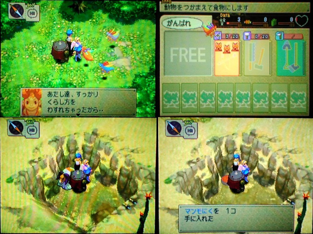 シオン ブレスオブファイア４ 妖精の共同体がスタート 当面は全員を食料さがしに たまに狩りの手伝いで マンモ肉 が手に入った時は 妖精に渡さずしっかり確保