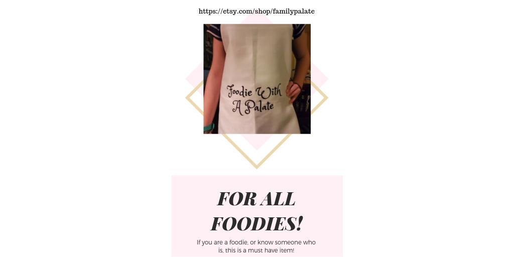 CeciRey5's tweet photo. If you are a foodie, or know someone who is, the Foodie With A Palate Apron is for you!   https://t.co/6eaJrwlXw6
#Foodie #foodblogger #foodies #Cooking #CookingMaster #cookingskills #cookingupafortune #familypalate2u #cecisproducts https://t.co/i3Uo2izPXP