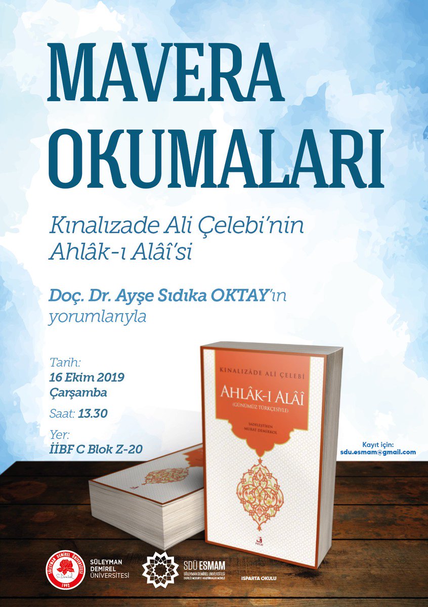 SDU_ESMAM's tweet photo. @Isparta_Okulu ile birlikte hazırladığımız etkinliğe tüm akademik personel ve öğrenci arkadaşlarımız davetlidir. Kayıt yapmayı unutmayın: sdu.esmam@gmail.com https://t.co/DxexpovqMz