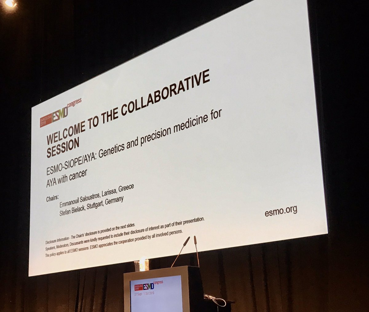 Our collaborative session with <a href="/SIOPEurope/">SIOPE 🎗️</a> in the Don’t miss 
sessions of the daily reporter. Thank you <a href="/myESMO/">ESMO - Eur. Oncology</a> #AYA #ESMO2019