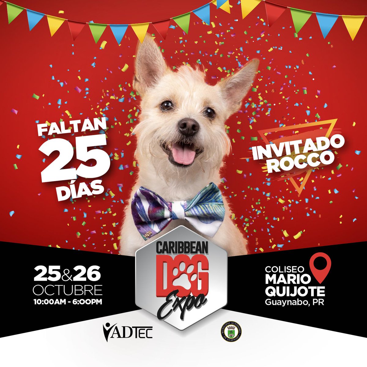 🐶🐕🐩 Faltan 25 días para la convención de perros más grande del Caribe, el Caribbean Dog Expo 2019. Será un evento lleno de  diversión, música, comida, artesanos, juegos,, conferencias y más. 🐶🐕🐩

No te lo puedes perder, ¡ven y trae a tu perro! 

🆓 Entrada LIBRE DE COSTO.