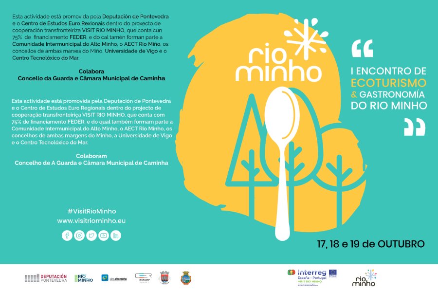 depo_es's tweet photo. 🍽️ Promovemos a marca @MinhoRio cun encontro de especialistas do #ecoturismo e #gastronomía en @AGuarda_es e #Caminha do 17 ao 19 de outubro 👉 https://t.co/qQV6JoCxux #VisitRioMinho https://t.co/qEu9twFAS0