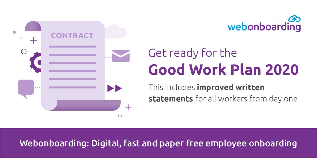 Part of the #GoodWorkPlan will involve improved #writtenstatements for all 'workers'. Make sure you are ready  for this in 2020. #employeeonboarding @PM_Insight pminsight.cipd.co.uk/good-work-plan…