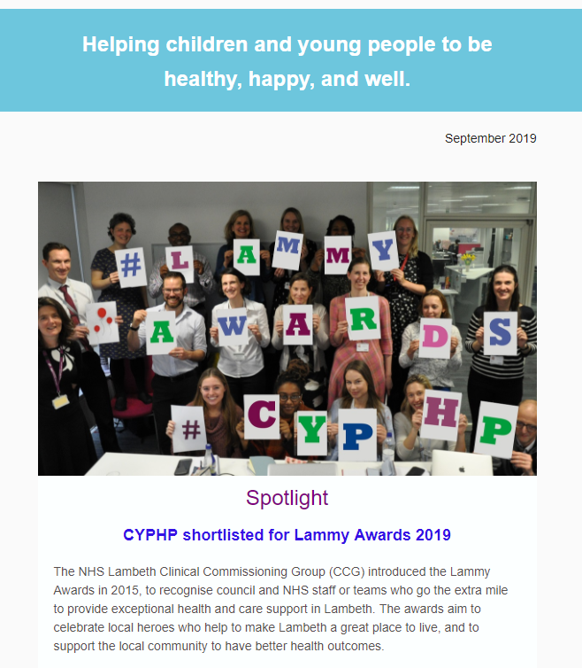 cyphplondon's tweet photo. ๐ฃ #Lambeth & #Southwark healthcare professionals.
Read the latest #CYPHP newsletter yet?
๐ https://t.co/i84Xx38pqF
Highlights include:
๐ CYPHP shortlisted for Lammy Awards!
@IHLSouthwark @QHSSouthwark @lambethgphubs @GSTTnhs @KingsCollegeNHS @MaudsleyNHS
#MotivationMonday https://t.co/lx81VB0DL3