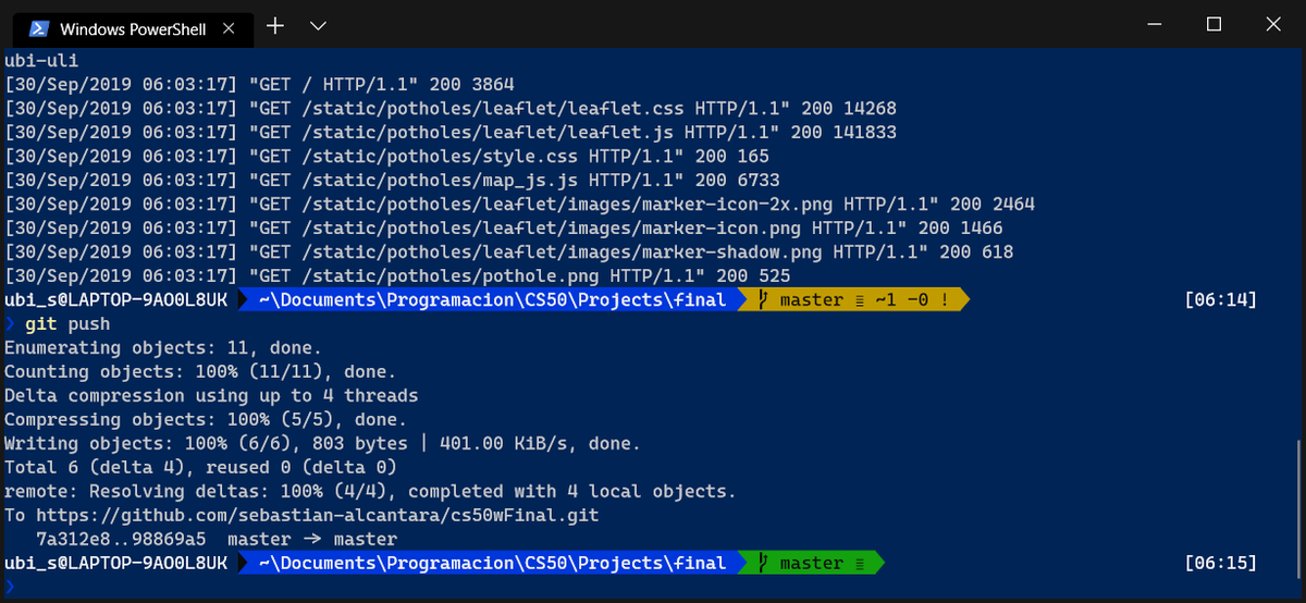 UbiSeba's tweet image. Esa terminal sí se deja ver!
#CascadiaCode #PowerShell #OhMyPosh #PoshGit #WindowsTerminal