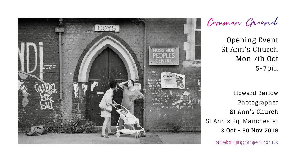 Come along to our Opening Event for Common Ground exhibition by award winning photojournalist Howard Barlow. Drinks and nibbles from 5pm on Monday 7th October. Meet the artist &amp; share your stories on #Belonging. #abelongingproject #manchester #ilongtobelong  #photography #art