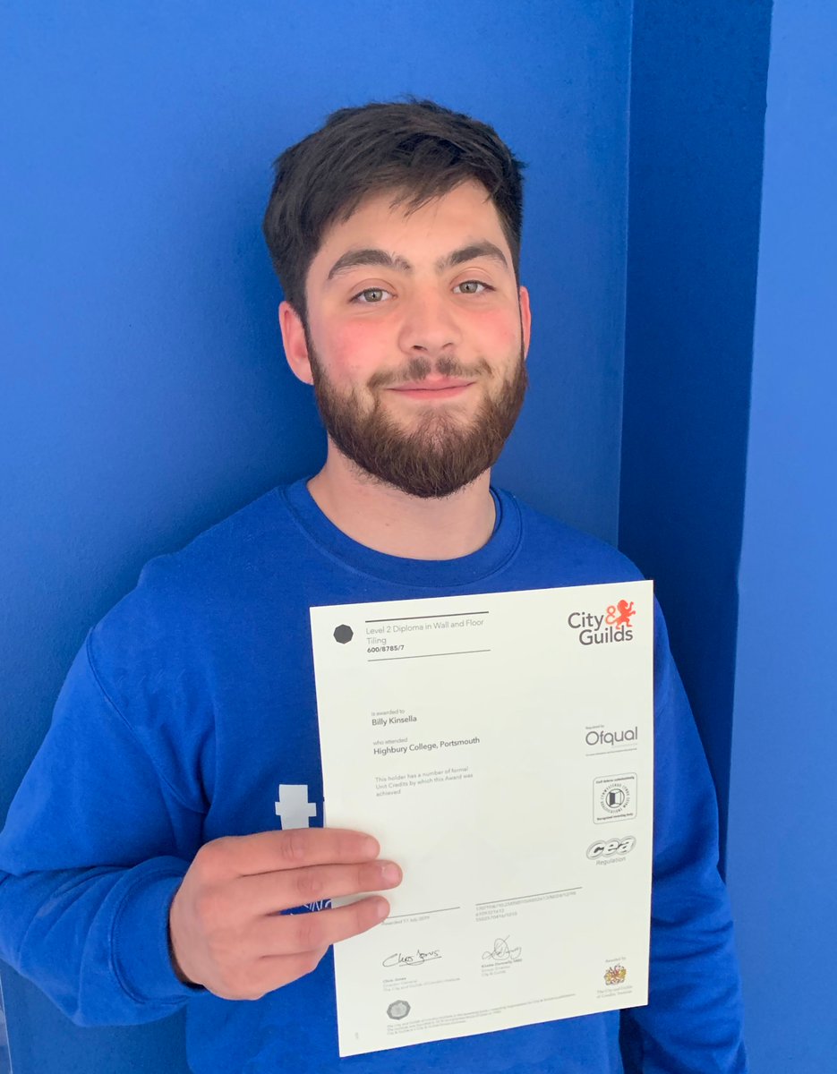 TiletecGroup's tweet image. Well done to our latest apprentice Billy on passing his NVQ L2 in Floor and Wall Tiling at @HighburyCollege #apprentice #earnwhilstyoulearn #tilingapprenticeship