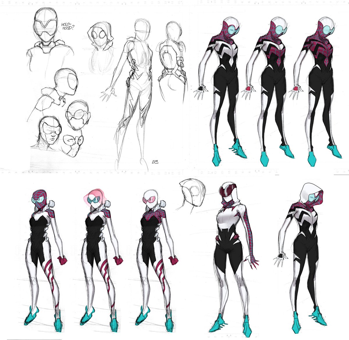 Since people seem to have liked my design on the Ghost Spider 2099, here's some process for the cover, if you're interested in some steps! 