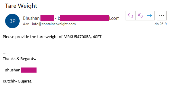 We regularly receive requests for specific containerdetails. It is very annoying when missing data slows you down in your booking process.

That is why we will soon be launching a limited lookup-service on our website. Keep following us for more information! #container #lookup