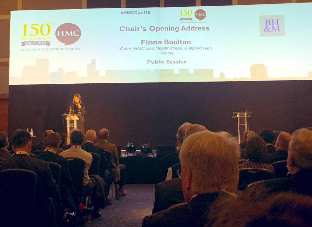 rgsheadmaster's tweet photo. Chair of HMC says: Our schools have educated a 1/3 of doctors, many state schoolteachers, we pioneered EPQ. We have helped cadets flourish in state schools, we raised the profile of mental health concerns. We want to help contribute more in future.        #HMCConf19  @HMC_Org https://t.co/8WmRwOcCHY
