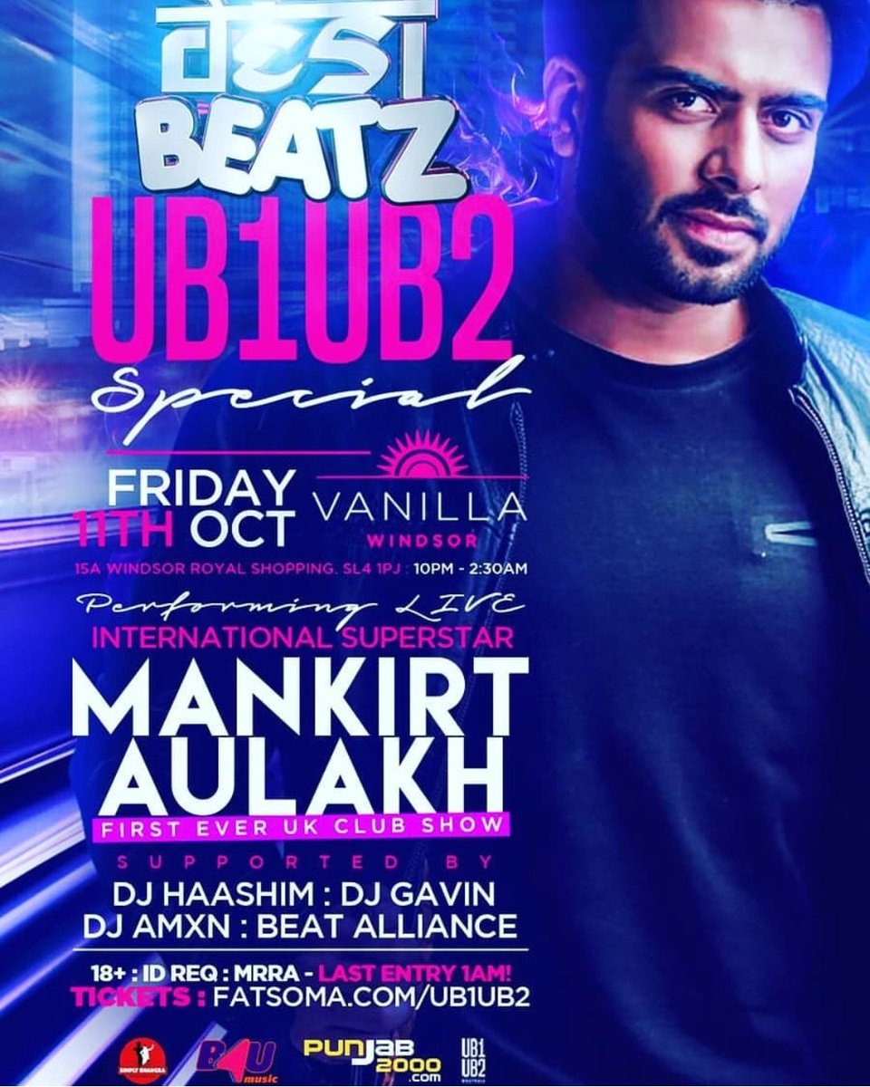 BeatAlliance Performing On This Epic Night Alongside <a href="/mankirtofficial/">MANKIRT AULAKH</a> First Ever UK Club Gig!! <a href="/DesiBeatzUK/">DesiBeatzUK</a> <a href="/UB1UB2/">UB1UB2 West London (Southall)</a> <a href="/Punjab2000music/">Punjab2000</a>