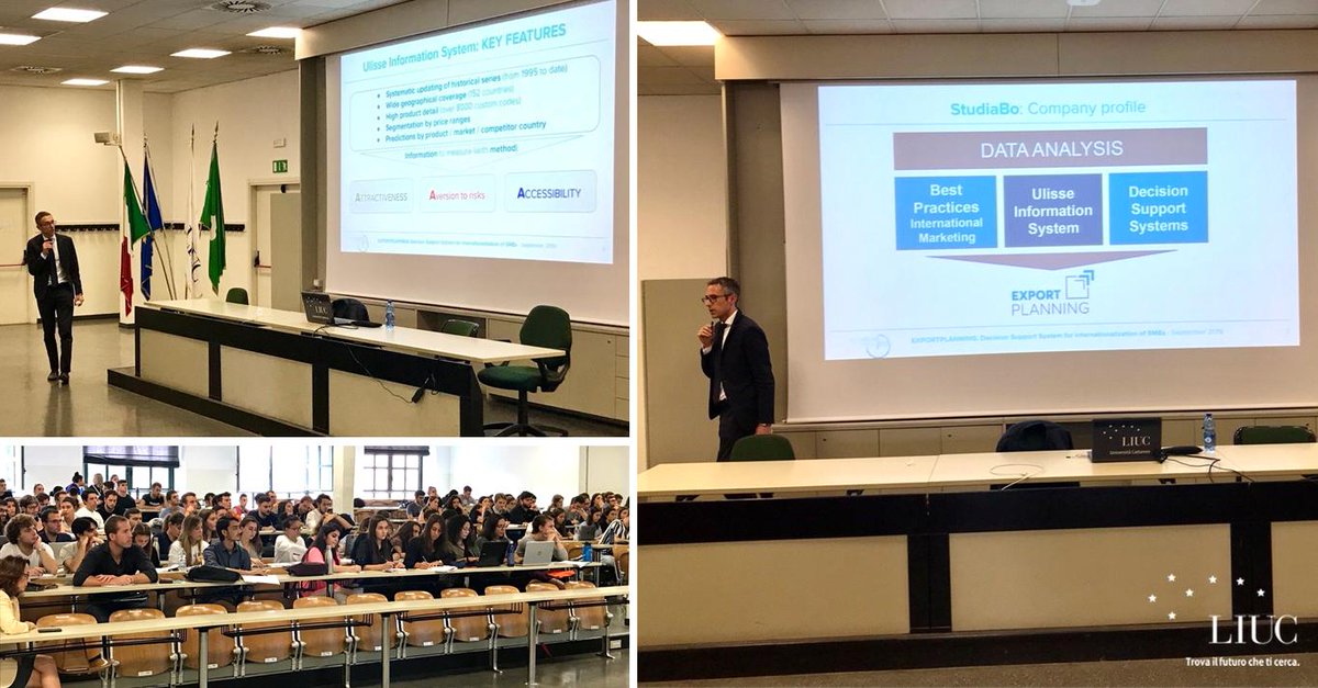 ExportPlanning's tweet photo. Guest-Lecture #ExportPlanning @Liuc #InternationalMarketing 2019/20 course on the #MarketSelection phase as a key-step for #planning the #internationalization also for #SmallMediumEnterprises.   
#DataAnalysis #BestPractices #DecisionSupportSystems https://t.co/cl44JYTOj9