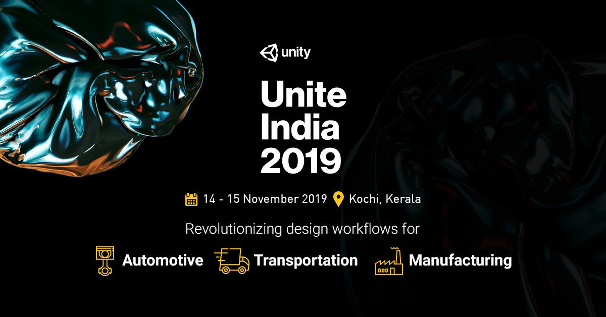 Unity3DIndia's tweet image. Welcome to the world of #Unity, where real-time interactive 3D design experiences for #VR, #AR, & mobile can help win deals, save time, streamline your workflow & minimize costs. Witness more of it at the #UniteIndia2019. bit.ly/2kJ87Wj
#Unity3D #UniteIndia #Kochi