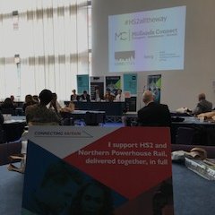 ConnectBritain's tweet photo. Lots of supportive voices at #HS2alltheway #CPC19 fringe event backing our campaign to deliver HS2 & NPR together, in full #ConnectingBritain https://t.co/iyuJ2QVbH2