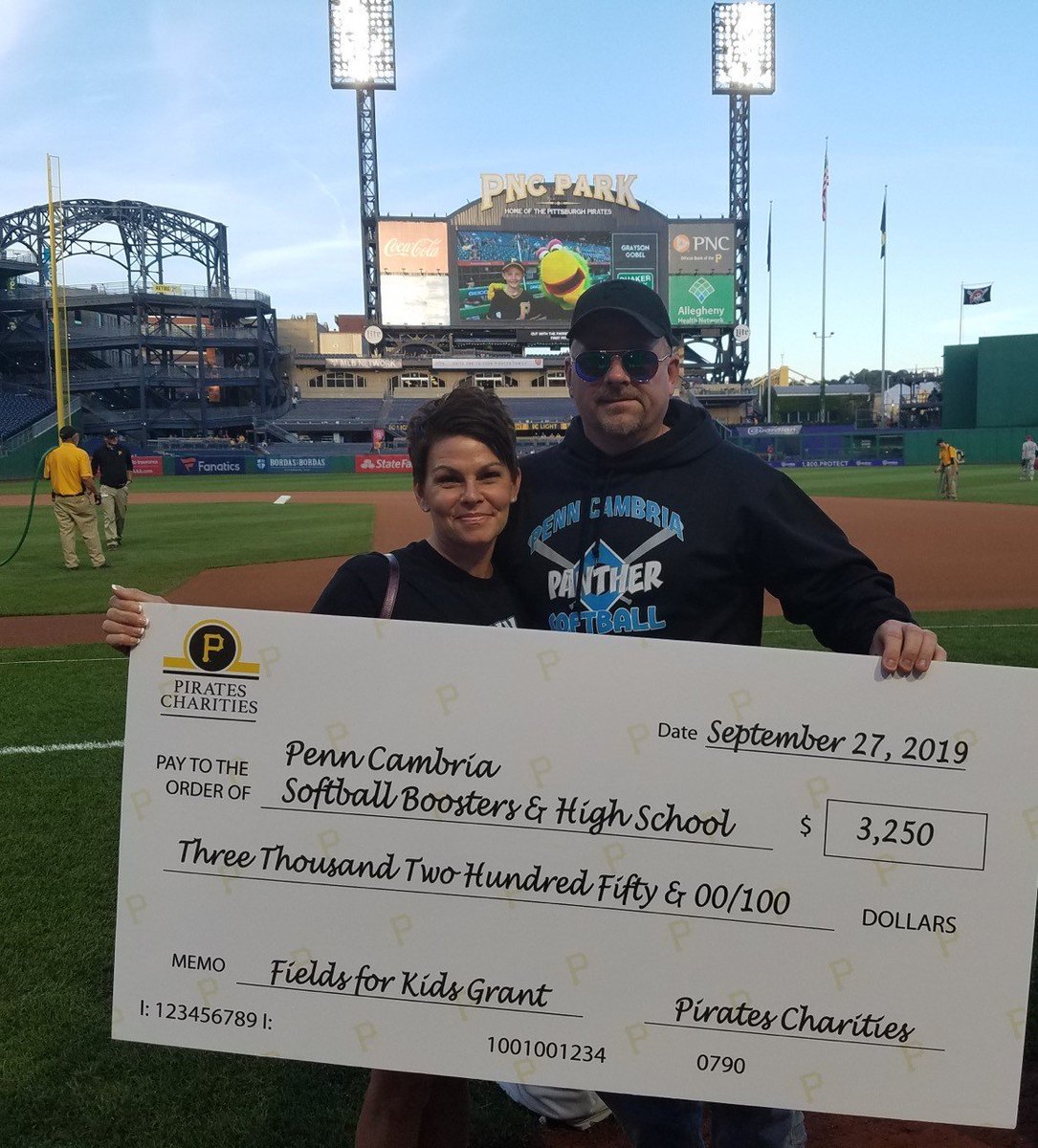 PennCambria's tweet photo. Huge thank you to @Pirates Charities for the $3250 matching grant through the Fields for Kids program!  #fieldsforkids #communitysupport https://t.co/2lYoIVJ1di