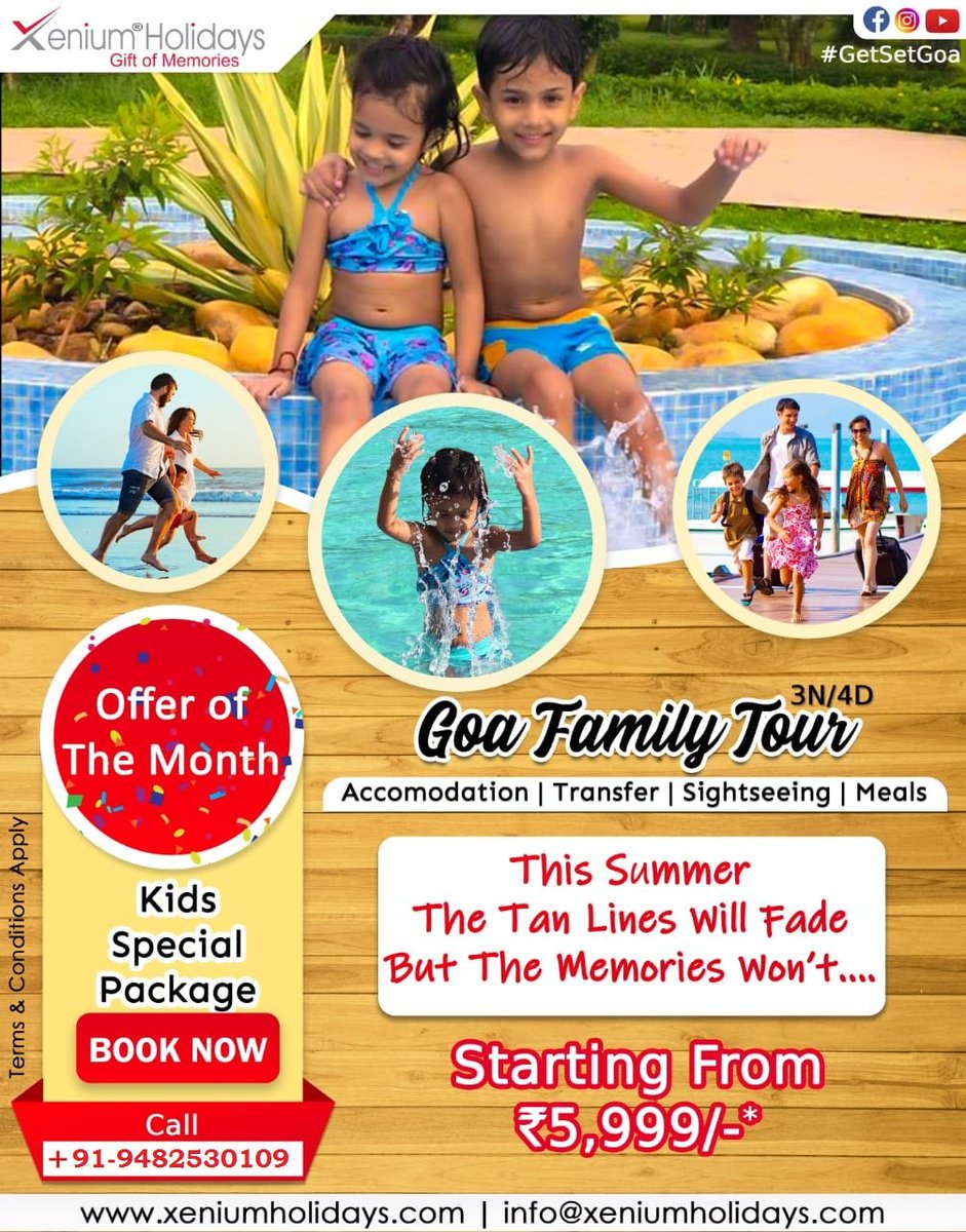 XeniumBLR's tweet image. Go Goa with Xenium Holidays😍😍 #Goa #Travel #holidays #familytravel #Beach #vacation