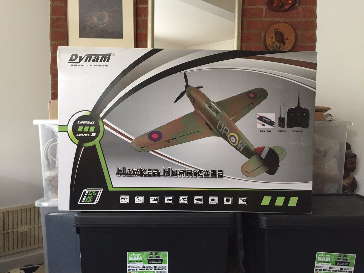 GinaPurcell's tweet photo. Finally got hold of my own Hawker Hurricane Mk 1 R4118... OK, so it’s an R/C model, but I can’t wait to fly it sometime and honour the few in my own small way #HurricaneR4118 #TheFew #battleofbritain #dynamRC https://t.co/rhl5WFwdob