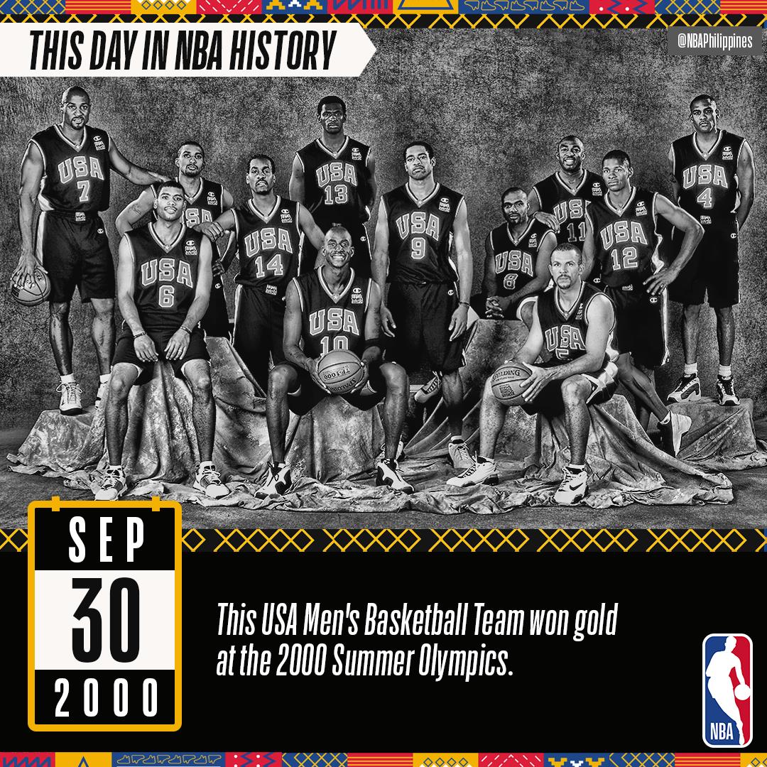 NBA_Philippines's tweet photo. 19 years ago, these NBA players captured 🏆 for 🇺🇸 at the Olympics. Can you name them all from L to R? 🤔 #ThisDayInNBAHistory ⏳🏀 https://t.co/8E18YNgFA6