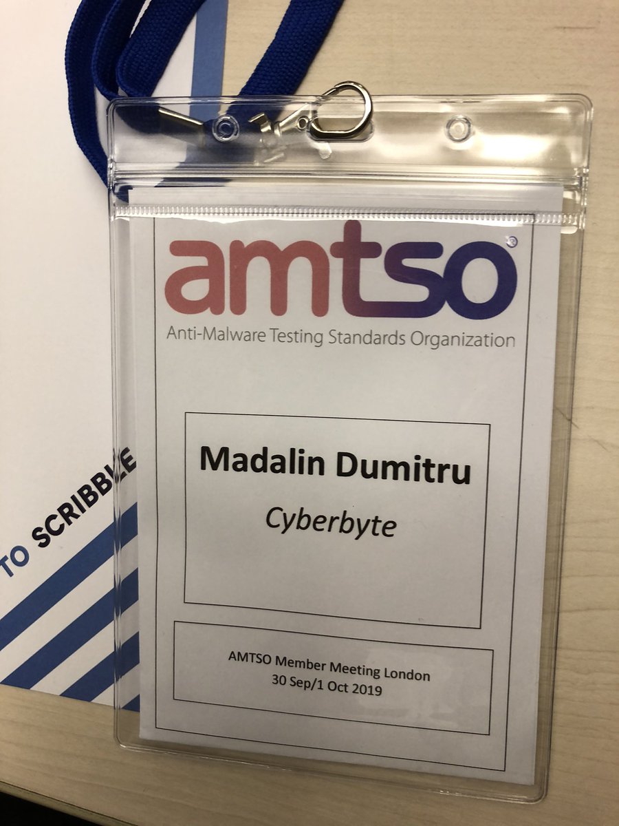 _MadalinDumitru's tweet image. Attending AMTSO Anti-Malware Testing Standards Organization