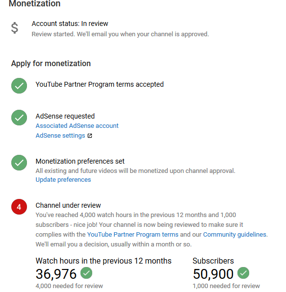 Hey <a href="/TeamYouTube/">TeamYouTube</a> , my channel hit 50k subscribers but its demonetized unfortunately for 5 months. So can you please update me on anything? Thanks
