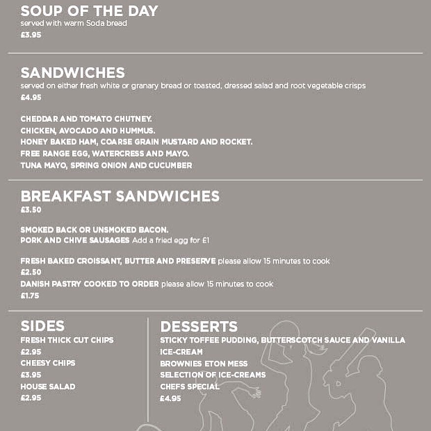 New Autumn/Winter menus go live from tomorrow #binleyroadsports