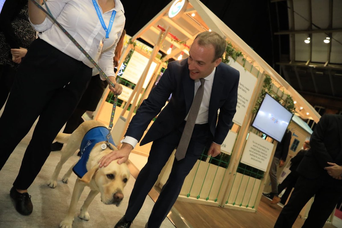 DominicRaab's tweet photo. Brilliant atmosphere at #CPC19. Speaking to members it’s clear they want to #GetBrexitDone, and move on - so we can focus on the NHS, schools and police. https://t.co/Qdz3IhPngi