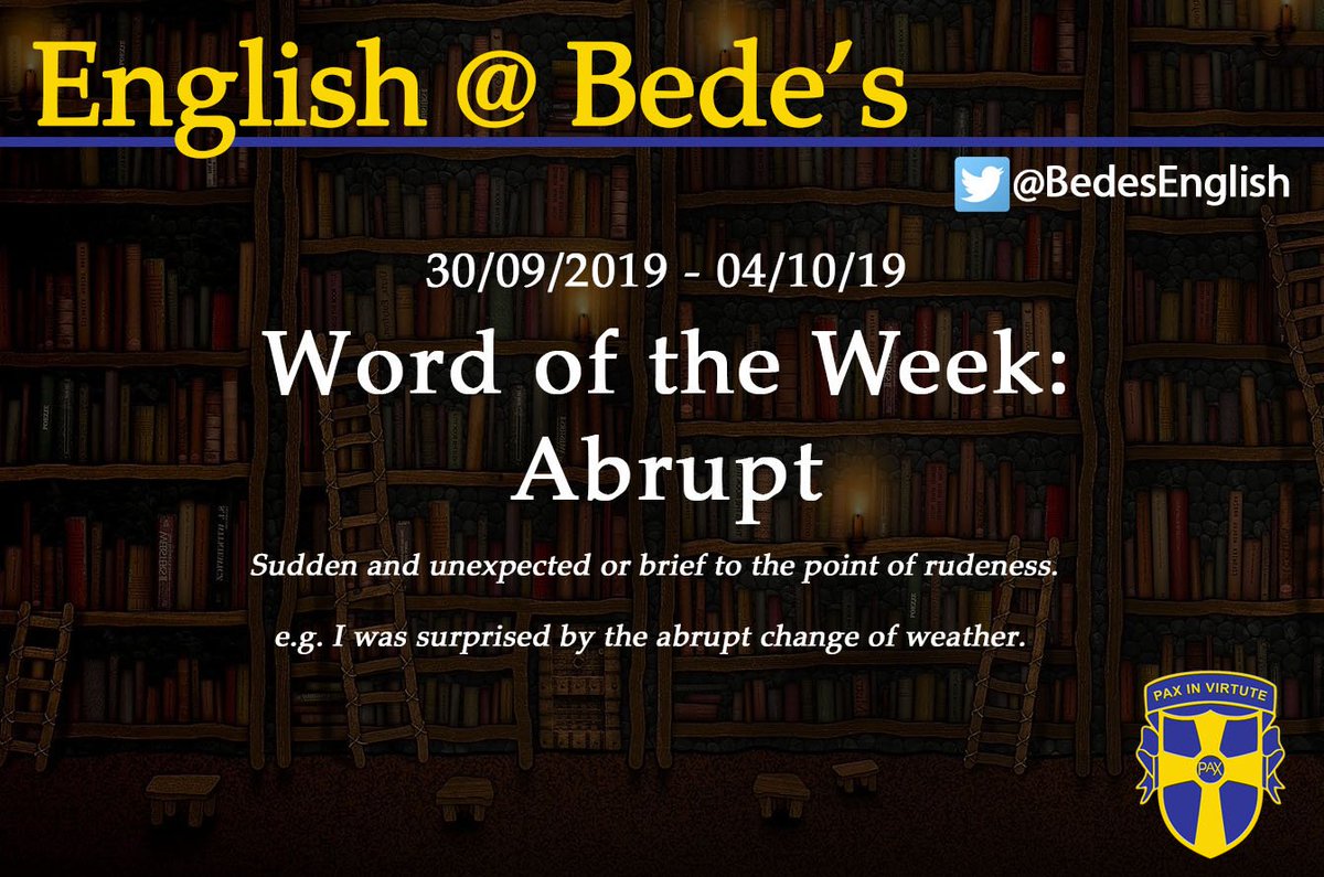 BedesEnglish's tweet photo. Word of the Week - 30/09/2019 - 04/10/19 https://t.co/m3BoOh4TgV