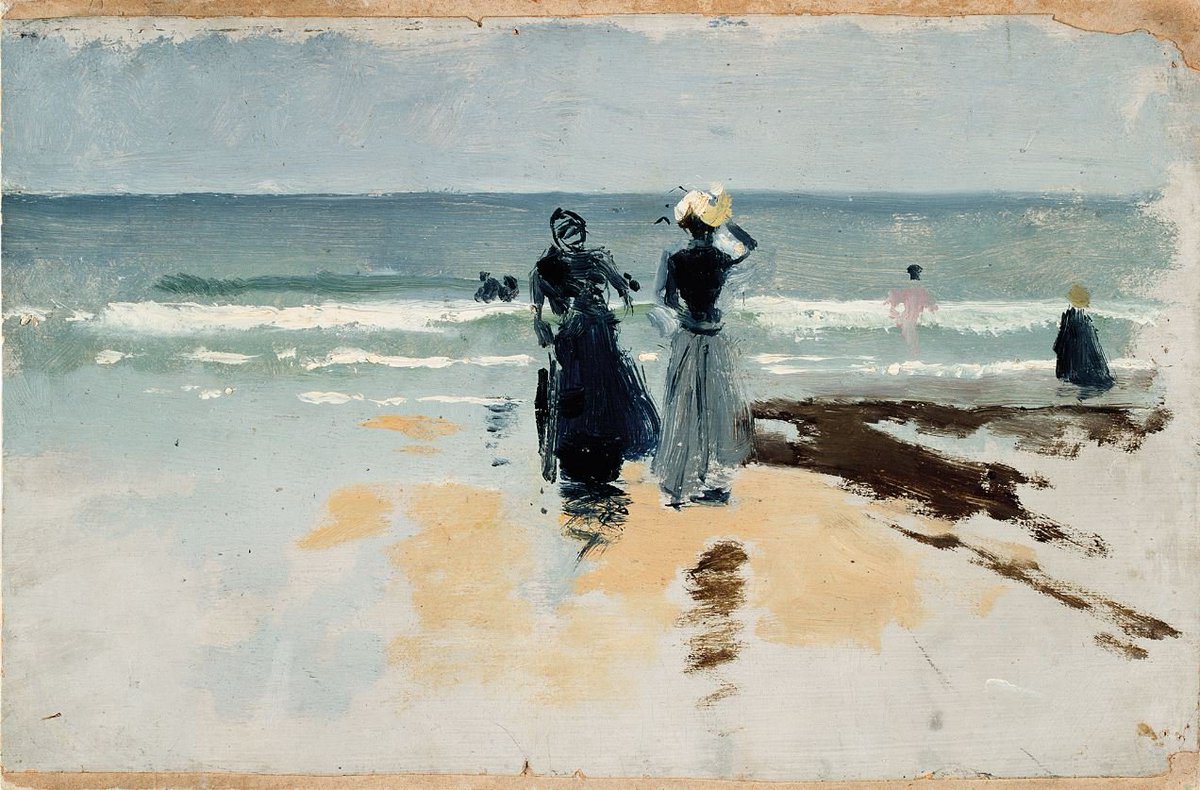 MuseoSorolla's tweet photo. "Playa de San Sebastián", 1900 es un ejemplo de las #notasdecolor que Sorolla realiza cuando se traslada a las playas de Norte. El óleo se ajusta a las luces más suaves, y los tonos se vuelven grisáceos #CazandoImpresiones https://t.co/RSEWt0R8BF