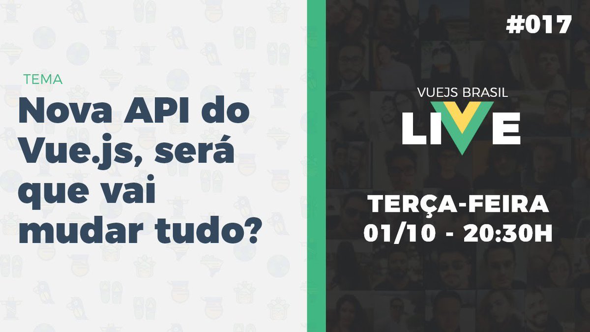 Vue.js Brasil (@vuejs_brasil) on Twitter photo Nossa próxima Live tem data! É amanhã as 20:30!!
youtube.com/watch?v=D6O63Y…
Aproveite e inscreva-se em nosso canal! ;) Nossa próxima Live tem data! É amanhã as 20:30!!
youtube.com/watch?v=D6O63Y…
Aproveite e inscreva-se em nosso canal! ;)