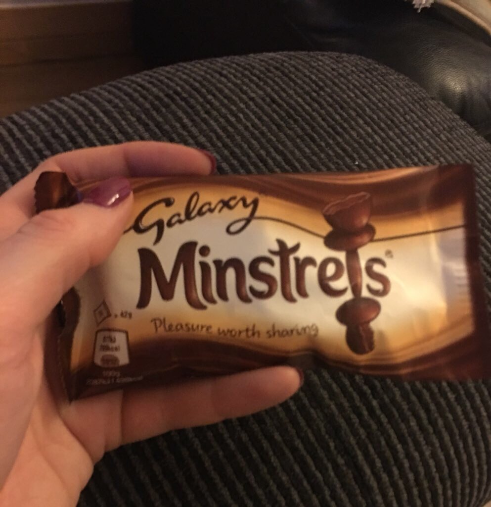 bexy_bitch's tweet photo. @KatyaAndCraig loved listening to the latest episode with @SophieASlut. Of course had to get some #galaxyminstrels to enjoy with it! If you know you know. #barbaraplease https://t.co/QUN6V4N4IV