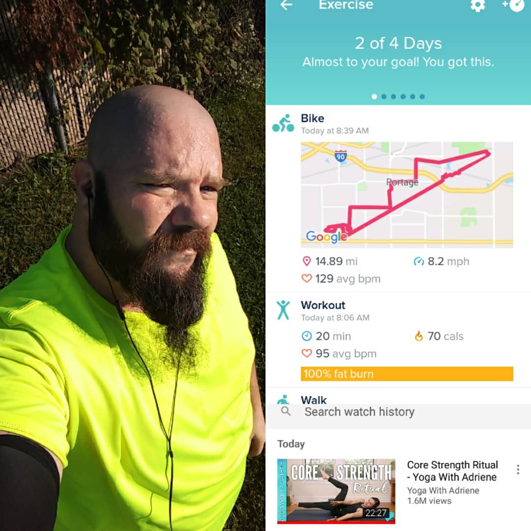 Wook316's tweet photo. #30DaysofFitness
Day11: core Yoga and a long bike ride. Wiped twice, still #BleedingGravy
#SweatingButter https://t.co/WRRyfiWVyj
