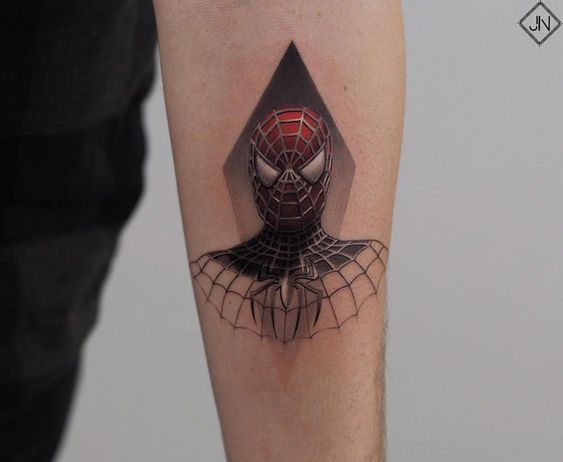 Great Spiderman tattoo! #spiderman #spidermantattoo #ink #inked #inkspiration #spider #guyswithtattoos #tattoofun #tattooidea