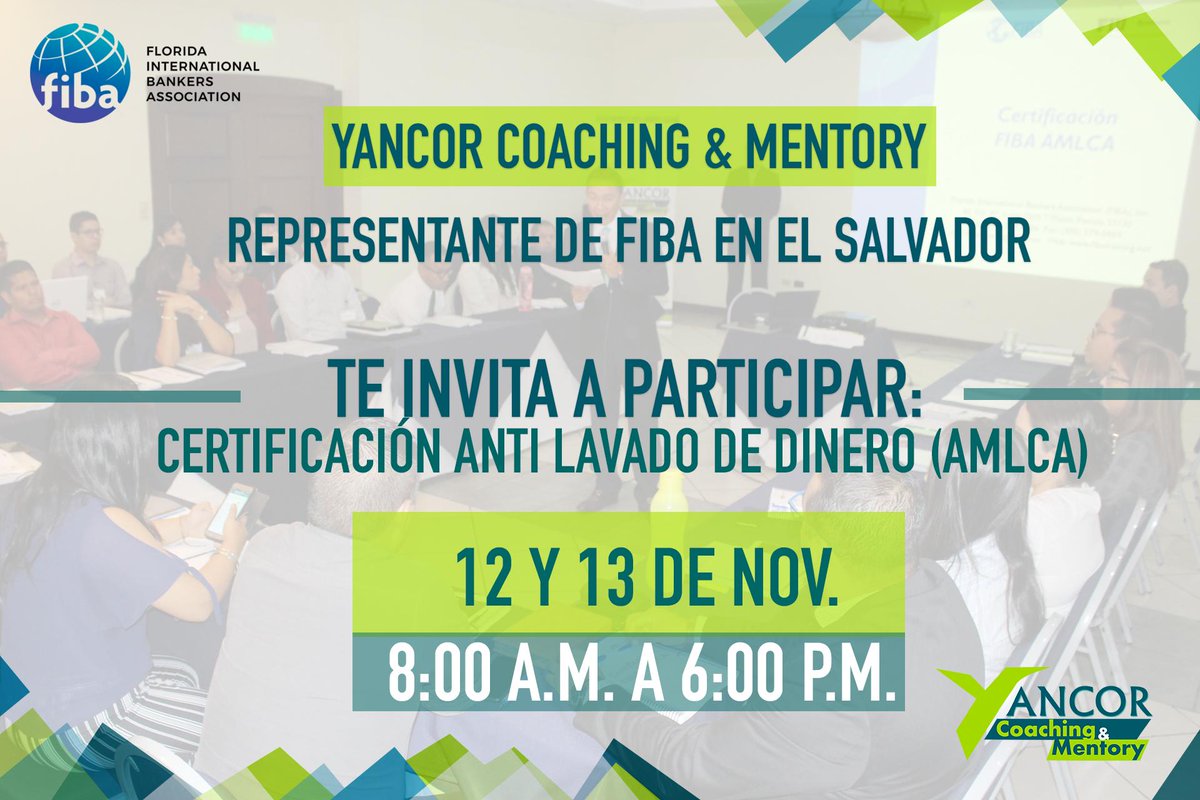 yancorcym's tweet photo. 🔜 Continuamos contribuyendo a la cultura de #prevencióndefraude, en noviembre abrimos un nuevo curso de la Certificación Internacional en #AMLCA, en alianza con @FIBAbankers y la @FIU
ℹ️ Mayor info y registro: https://t.co/45G9jx2HOv…
#lavadodedinero #Anticorrupción https://t.co/rPoMRrOc1E
