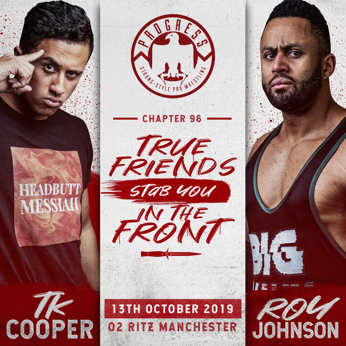 ThisIs_Progress's tweet image. The last thing SPPT did as a trio was to eliminate @RoyJohnsonYeah from the #ProteusRumble at @yourallypally. With Banks kicked out of the group and NIWA elsewhere, Johnson faces @PureTKC at @O2RitzManc on 13th October! LAST FEW TICKETS:
ow.ly/W8eF50wwLLo