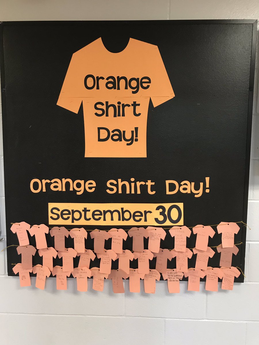 ECarolineDoran's tweet photo. So proud of our students today. Belle and Bridgette did a wonderful presentation for orange shirt day. @RCDSB @FellowesHighSch #nest https://t.co/NsrS86vExk