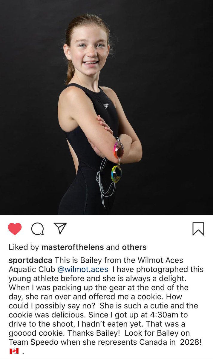ajewanchuk's tweet photo. "Look for Bailey on Team @SpeedoCanada when she represents @SwimmingCanada in 2028!" #loveit https://t.co/QPaD0Wsry4 https://t.co/4metqCmr92 🍪🏊‍♀️ 🇨🇦 https://t.co/Qd9N2BmbCN