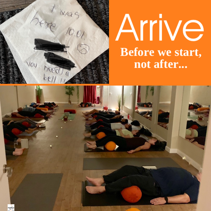 Chris_Abay's tweet photo. Outside, a late student left this note at the door asking us to get a bell. Inside 20 relaxed yogi’s were set to begin their class...
No Bells
No distractions
Always arrive in time to arrive in time 🙏🙏
https://t.co/ppYAYm5RXI
#nobells #nodistractions #abaYoga https://t.co/hrFx3YutmX