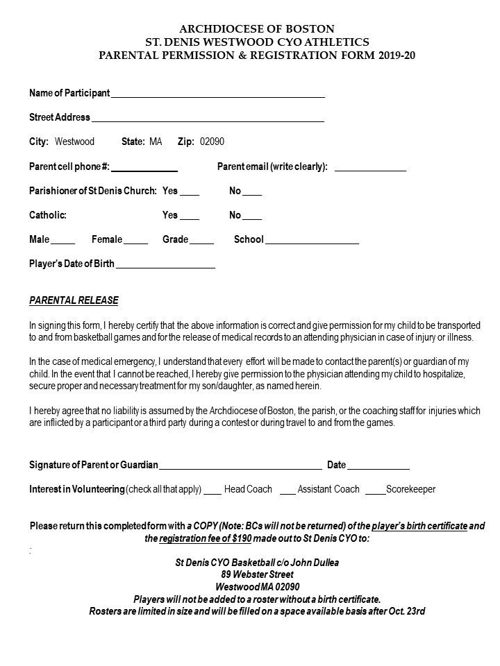 GridironWhs's tweet photo. 2019 – 2020 St. Denis CYO Basketball Registration

Registration is open now until October 22th for the 2019-20 St Denis CYO Basketball season. https://t.co/RjwAoP1oFd