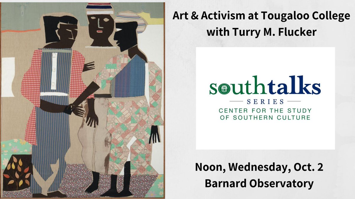 SouthernStudies's tweet photo. This week, #BeInBarnard with alum Turry M. Flucker discussing art and activism @TougalooCollege https://t.co/Ir2BNzwfy9