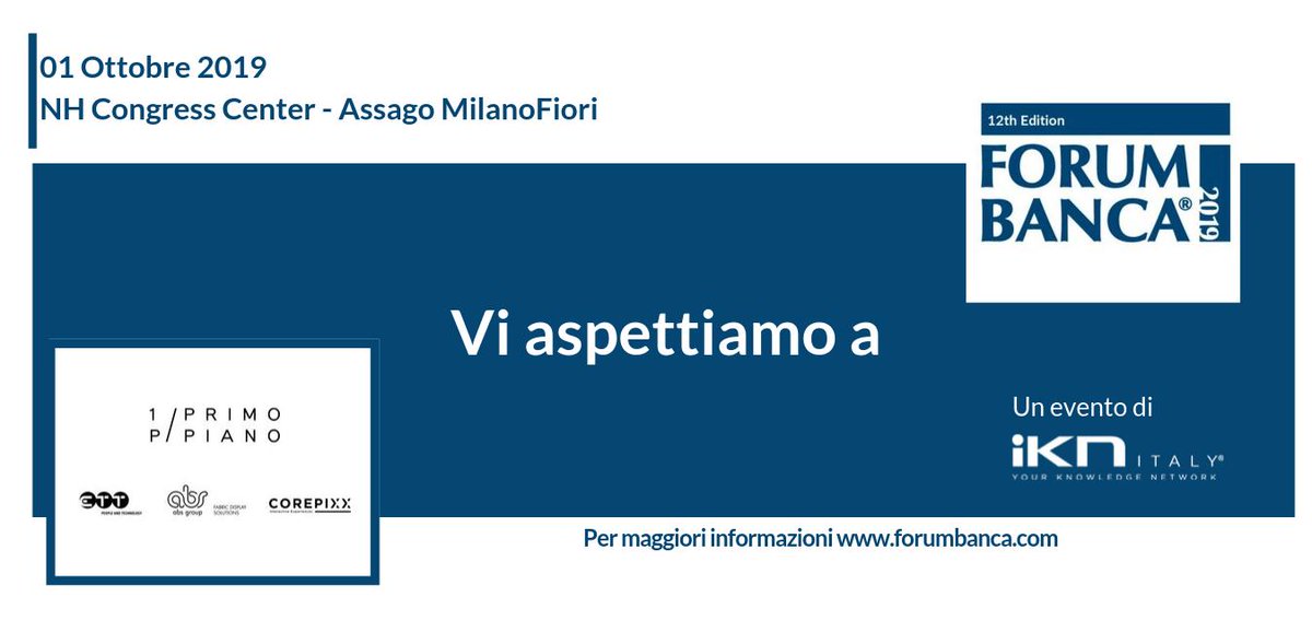Tutto pronto a #Milano ! Domani parteciperemo con <a href="/1P_PrimoPiano/">1P / Primo Piano</a>  al <a href="/forumbanca/">ForumBanca</a>, l’evento di riferimento del settore bancario sulle innovazioni e tecnologie del futuro, per presentare nuovo concetto di store: dinamico, versatile e dal carattere modulare.