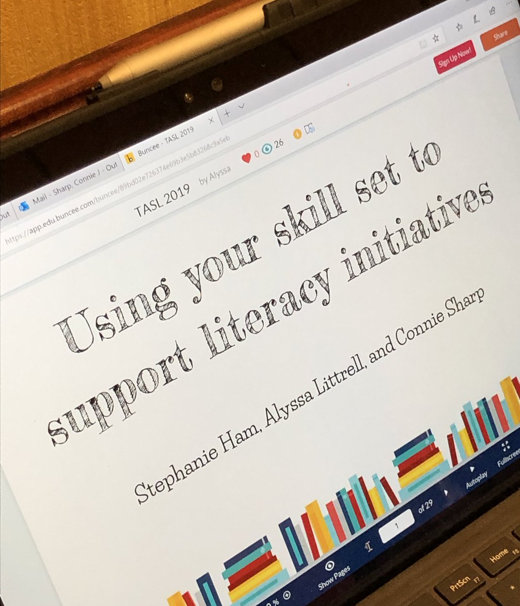 Sharp_Librarian's tweet image. Getting ready to present at #TASLCon19 with @sjgham and @mslittrell21! @TASLTN #mnpslibhack