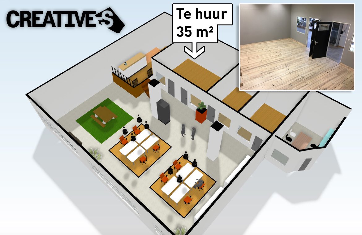 Een eigen kantoor op Strijp-S in Eindhoven? Ben er snel bij want dit kantoor van 35 m2 komt vrij! 

PS. Liever een eigen bureau? Ook dat is een mogelijkheid.  Kijk even op creative-s.nl