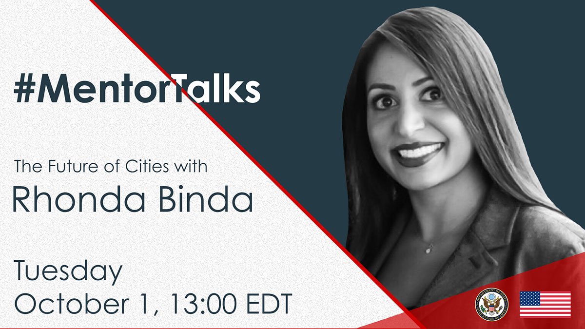 TOMORROW ⏰ <a href="/7pm/">Huong Le</a> CET: Join Rhonda Binda of <a href="/VentureSmarter/">Venture Smarter</a> for a #MentorTalks on #smartcities - the cities🏙️ of the future! Got 20 minutes? You’ve got a mentor! Watch live tomorrow ➡️ ow.ly/qmRC50wwLSo #ExchangeAlumni