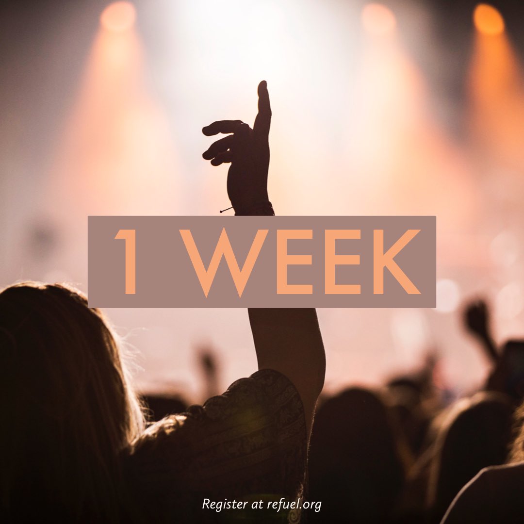 REFUELorg's tweet photo. Only ONE WEEK until #Refuel2019. There’s still time to register. We’ll see you there! https://t.co/PMqpyDdOXG