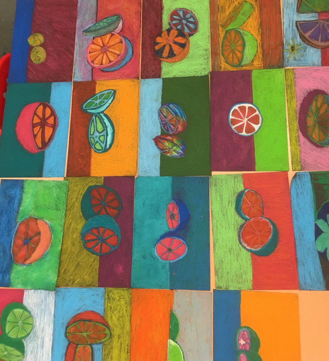 #MonktonYear7 create some bold images based on exploring warm and cool colours today. #Monktoncreativity #MonktonArt
