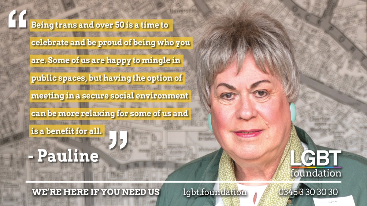 LGBTfdn's tweet photo. Pauline from Manchester says #ComeOUTwithus!

https://t.co/gW9mrCNoJ6 

#PrideinAgeing #EqualityWins #IDOP2019 #internationaldayofolderpersons https://t.co/8XH1r9i6kV