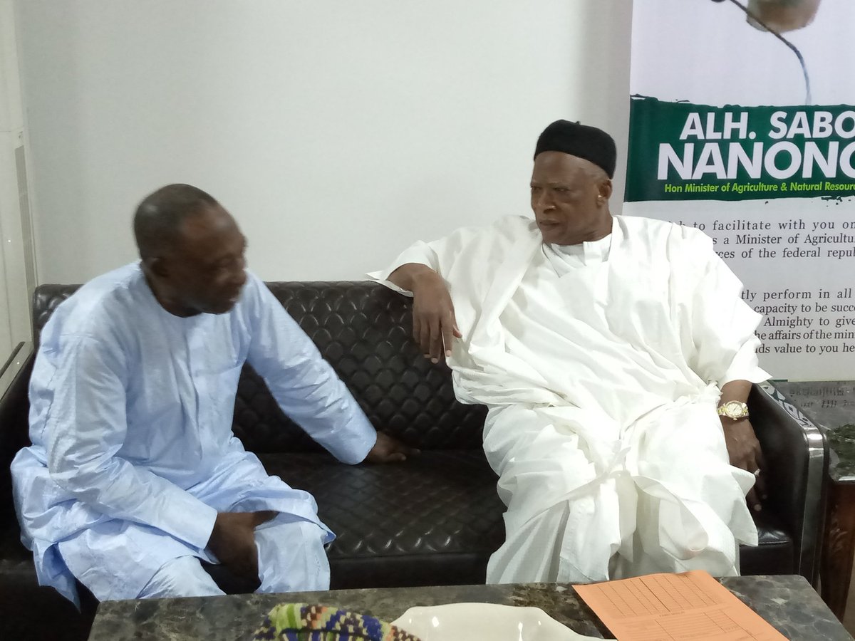 abdullahiadamu_'s tweet photo. His Excellency, #Senator Abdullahi Adamu #pays a courtesy #call on the Hon. Minister for #Agriculture &amp; #Natural Resources on Monday September 30th to congratulate him on his well deserved appointment. https://t.co/G1z2T7BvKv