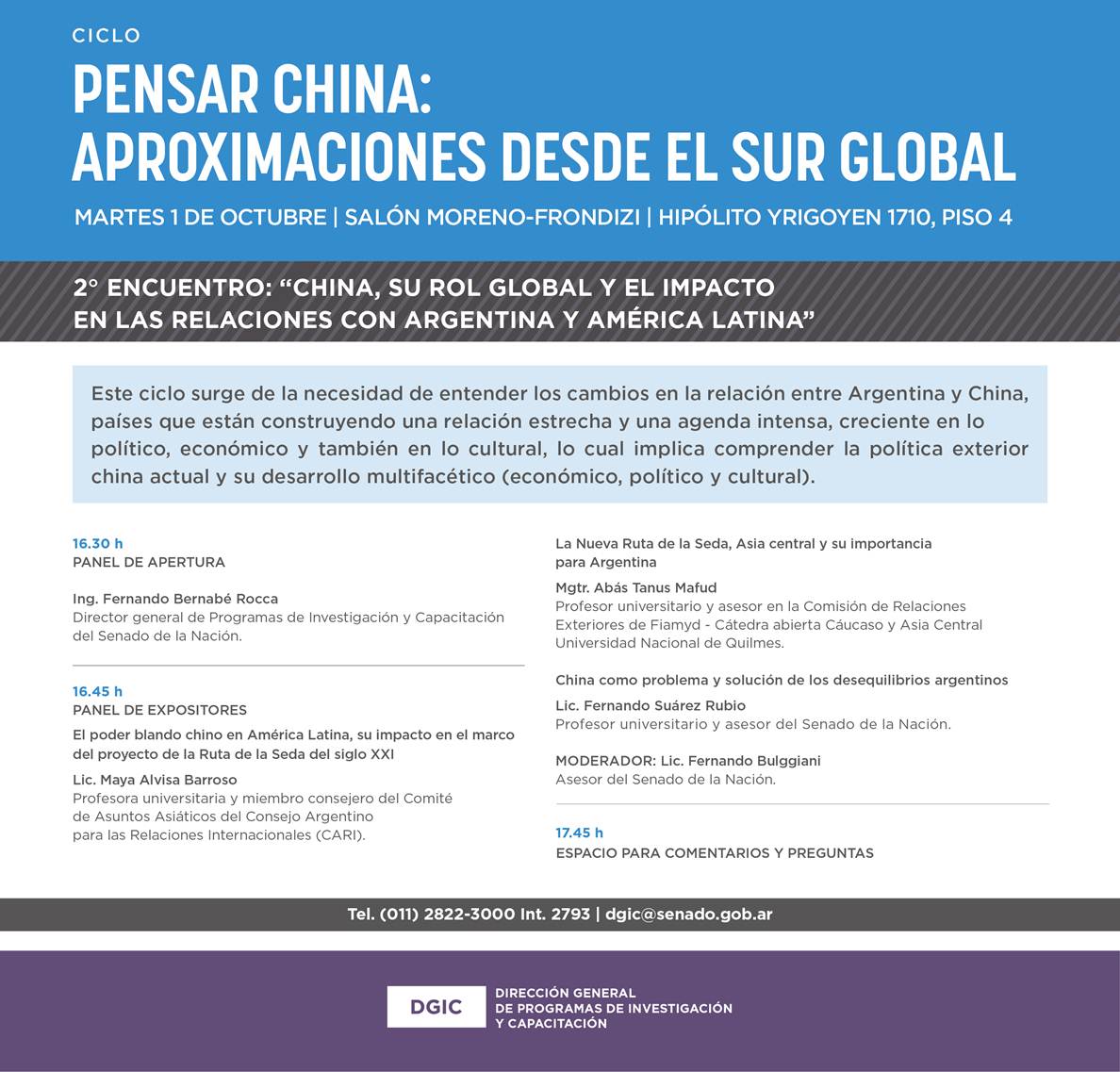 Los esperamos mañana en el ciclo "Pensar en China: Aproximaciones desde el Sur Global", a las 16.30 h en el Salón Moreno-Frondizi sito en Hipólito Yrigoyen 1710 piso 4