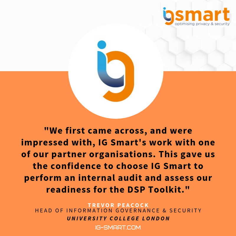 IG_Smart's tweet photo. "We first came across, and were impressed with, IG Smart's work with one of our partner organisations. This gave us the confidence to choose IG Smart to perform an internal audit and assess our readiness for the DSP Toolkit." 

#PrivacyByDesign #MondayMotivation #Reviews https://t.co/GWcZCajD49